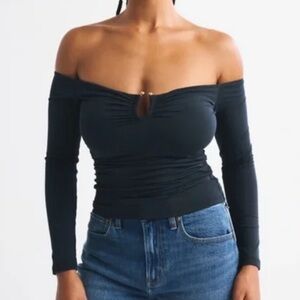 NWOT Abercrombie Bra-Free Off-The-Shoulder Hardware Top